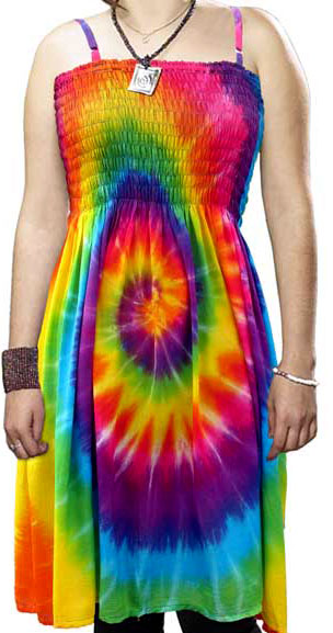 BC4-12 Tie Dye Dress Bali Indonesia Batik Tie Dye Clothing